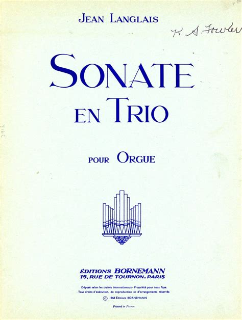 Langlais Jean Sonate En Trio The Leupold Foundation