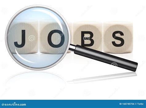 Job Search Magnifying Glass Enlarges Word Jobs Stock Illustration Illustration Of Enlarges