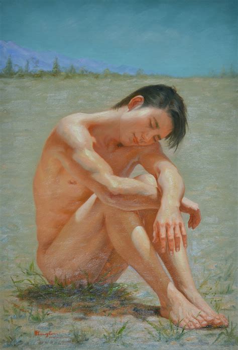 Oil Painting Male Nude Outdoor 160801 Painting By Hongtao Huang