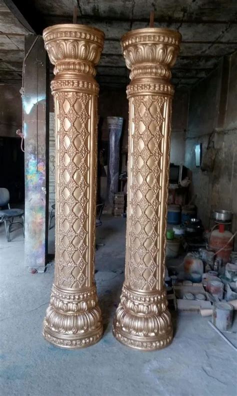 Circular Golden Fibre Decorative Pillar For Decoration At Rs In Loni