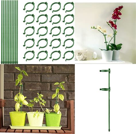 NOBONU Estacas de suporte de plantas de 45 cm 10 peças de suporte de