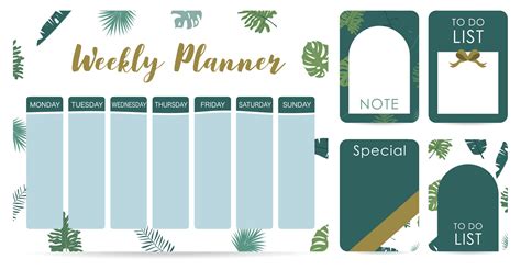 weekly planner.week start on sunday with safari style that use for ...