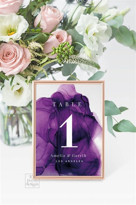 Watercolor Table Numbers Printable Table Numbers Template Etsy