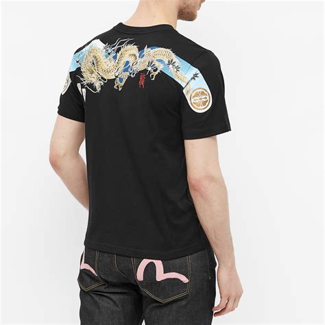 Evisu Back Print Dragon Seagull T Shirt Black End At