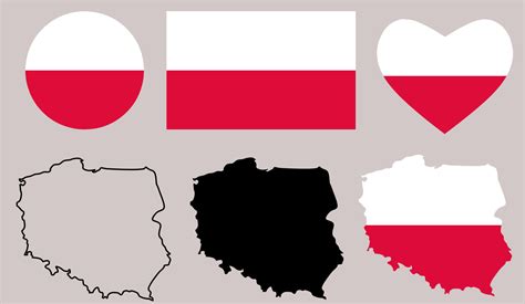 poland map flag icon set 7886111 Vector Art at Vecteezy