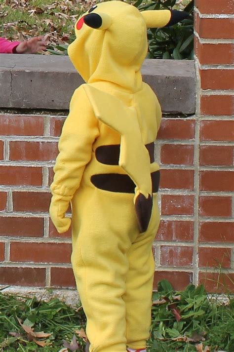 Pikachu Costume Back | Pikachu costume, Pokemon halloween costume, Boy ...