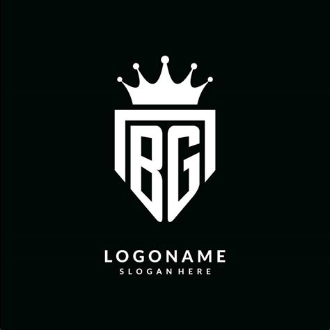 Letter BG Logo Monogram Emblem Style With Crown Shape Design Template