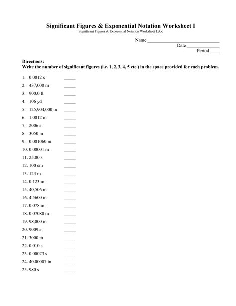 Exponents And Scientific Notation Worksheet