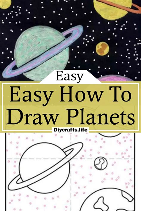 21 Easy Planet Drawings - Step by Step (with photos) - DIY Crafts