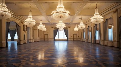 Premium AI Image | Elegant Ballroom with Grand Crystal Chandeliers