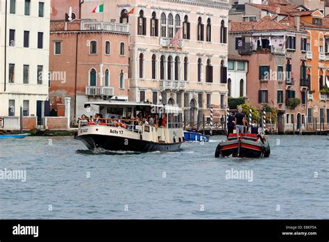 Venice Italy Boat Traffic Along The Grand Canal Stock Photo Alamy