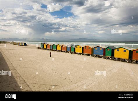 Colorful Beach Huts Cape Town Stock Photo Alamy