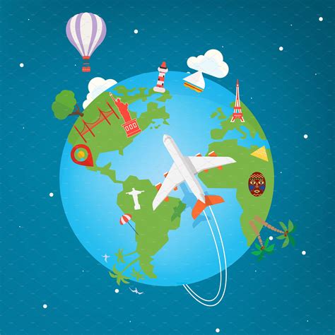 Travel Around The World World Clipart Travel Clipart Travel Infographic