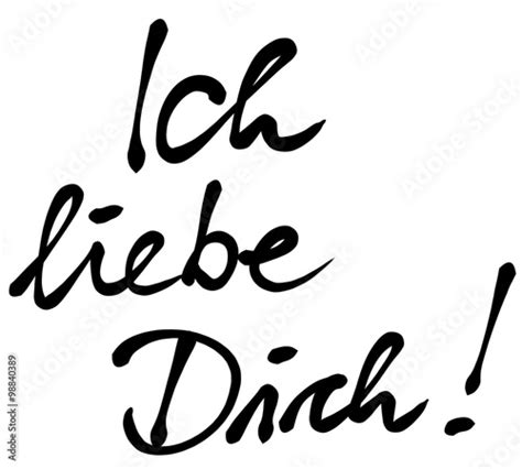 Handschrift Ich Liebe Dich Schwarz Vektor Freigestellt