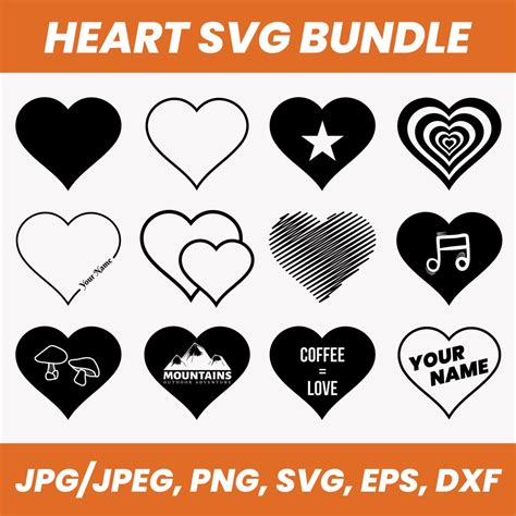 Heart Svg Bundle Heart Svg Heart Svg File Heart Solid Open Heart