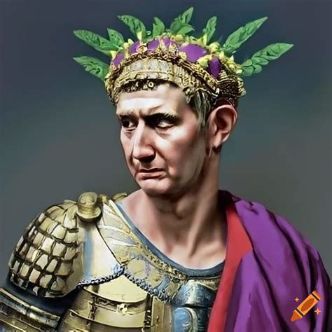 Colorized Depiction Of Emperor Trajan During The Dacian Campaign