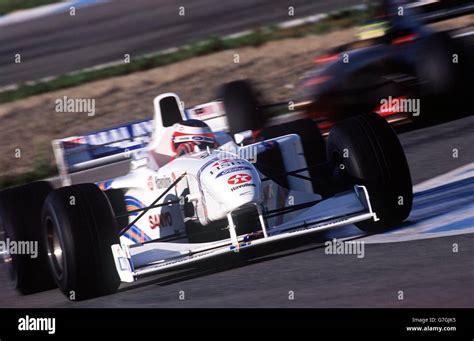 Rubens Barrichello Leads Ralf Schumacher During Testing Hi Res Stock