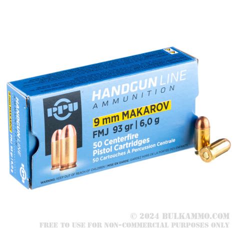 1000 Rounds Of Bulk 9x18mm Makarov Ammo By Prvi Partizan 93gr Fmj