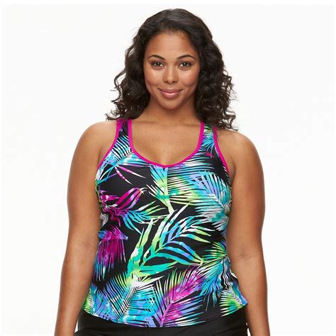 Plus Size Zeroxposur Racerback Tankini Top Racerback Tankini Tankini