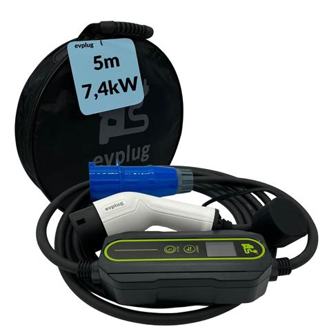 EVPLUG Portable EV Charger EV PHEV Timer Variable Power 7 4 KW