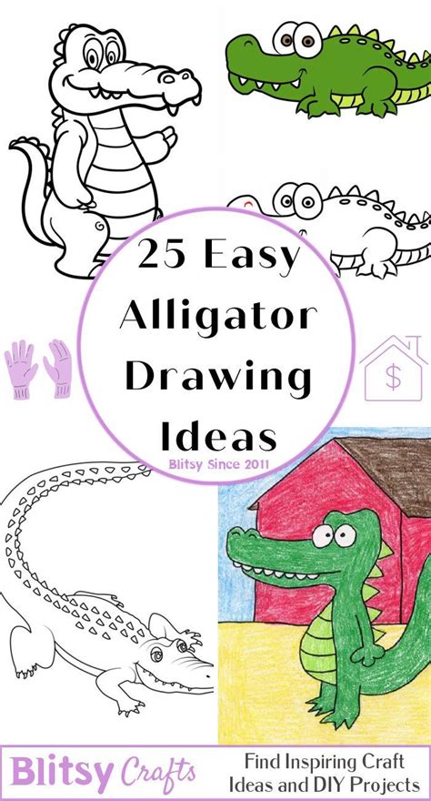 25 Easy Alligator Drawing Ideas - Draw an Alligator