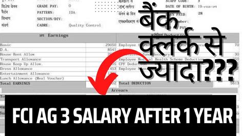 FCI AG III Salary Slip FCI AG 3 Salary Technical Cadre Banker