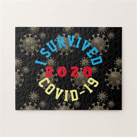 Customizable I Survived Covid 19 2020 Circle Jigsaw Puzzle