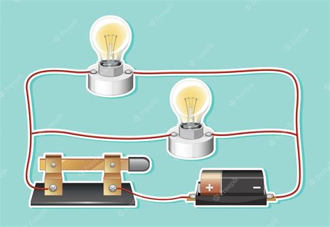 Premium Vector | Simple circuit with two light bulbs