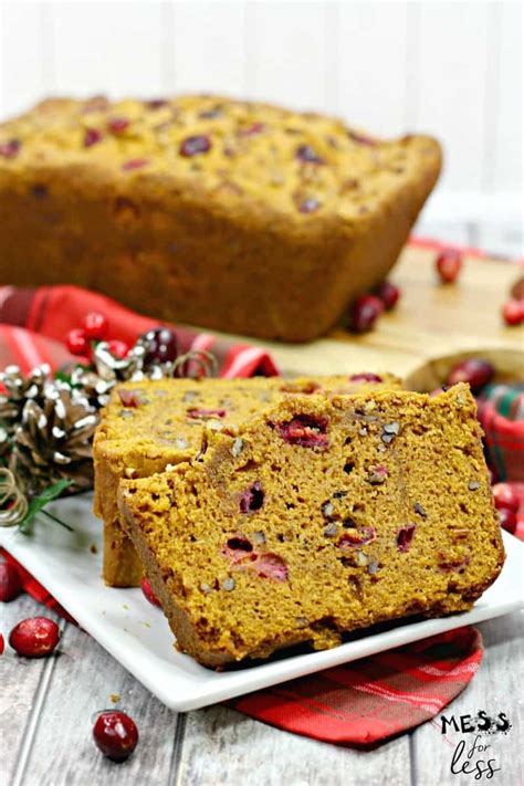 Cranberry Pumpkin Bread Recipe Mess For Less