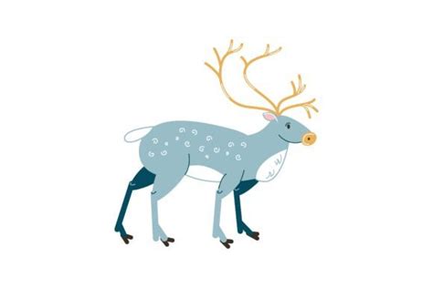 Cartoon Reindeer with Big Antlers Isolat Graphic by pch.vector ...