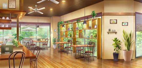 Anime Café Scenery Wallpaper