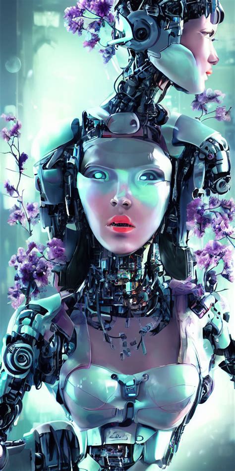 Krea Cyber Punk 2077 Robot Girl Very Beautiful Portrait Detroit