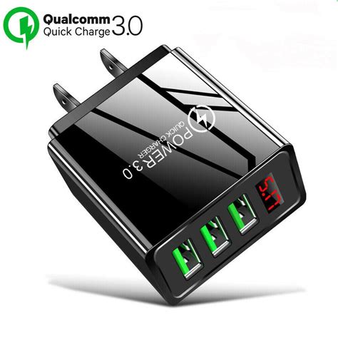 3 Port Fast Quick Charge Qc 3 0 Usb Hub Wall Charger Led Digital Display