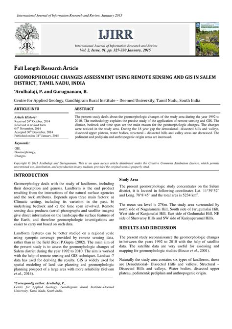 PDF GEOMORPHOLOGIC CHANGES ASSESSMENT USING REMOTE SENSING AND GIS IN