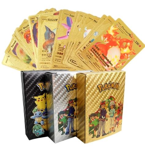 Kit 54 Cartas Pokemon Folha De Ouro Sem Repetidas Metalizada Frete grátis