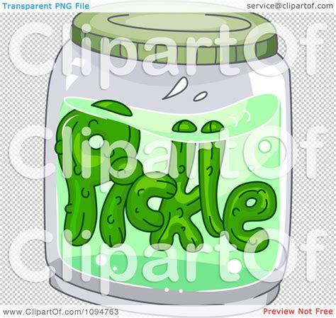 Clipart Pickle Floating In A Jar Royalty Free Vector Illustration By