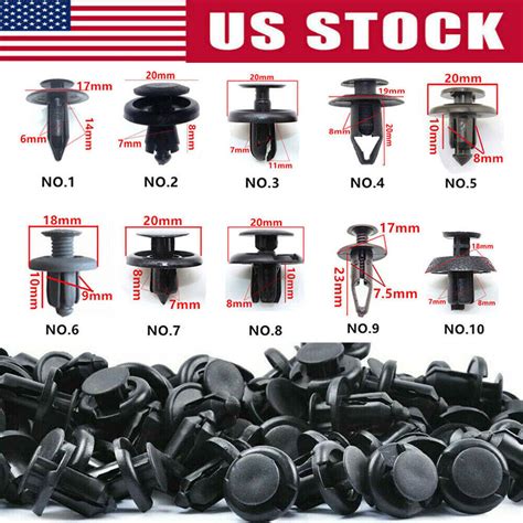 Fender Liner Fastener Rivet Push Clips Retainer Universal For Car 100 Pcs 6 Size Ebay