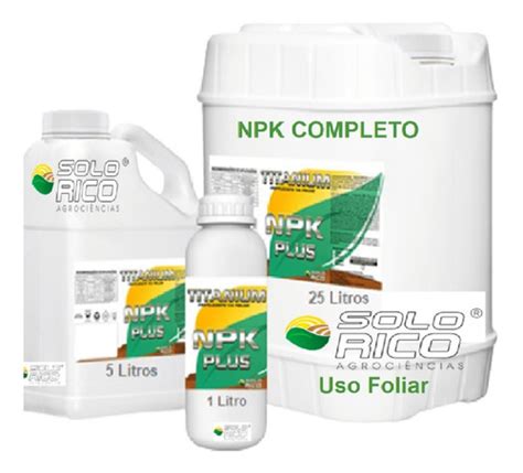 Adubo Foliar Completo Npk Micros Liquido Solo Rico Lts