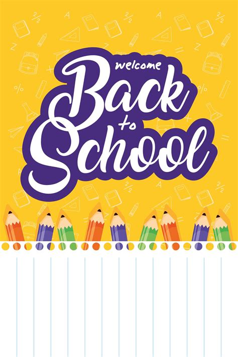 Back to school poster with colored pencils 1632883 Vector Art at Vecteezy