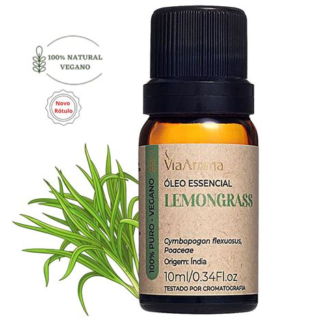 Óleo Essencial de Lemongrass 10ml Via Aroma Totus Tuus Cosméticos