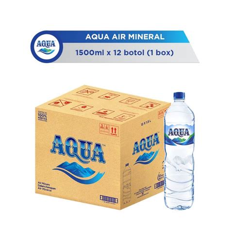 Jual Aqua Botol Air Minerale 1500 Ml 15 Liter Isi 12 Botol Per Dus