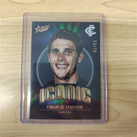 2023 Afl Footy Stars Iconic Charlie Curnow Carlton 5070 Shields