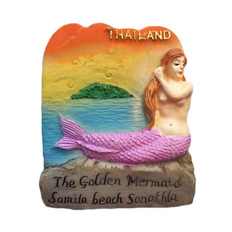 Buy Wedarego Thailand Golden Mermaid 3D Refrigerator Magnet Tourist