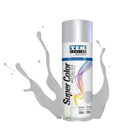 Tinta Spray Super Color Met Lico Prata Ml Tekbond Tek Bond Tinta