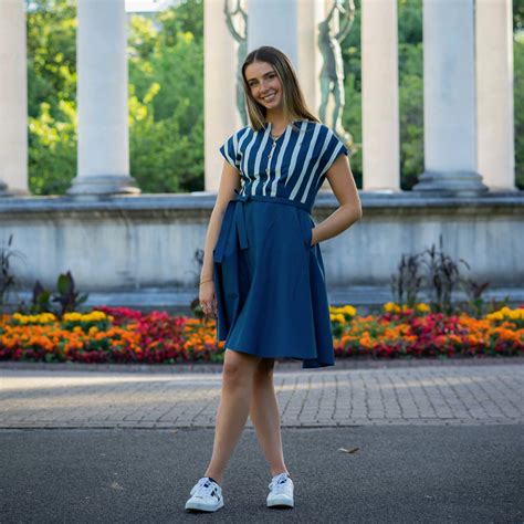 Denim And White Stripe Dress Timeless Elegance Meets Modern Comfort