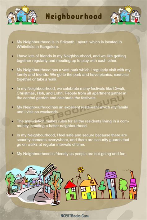 10 Lines On Neighbourhood For Students And Children In English Ncert