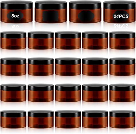 Amazon Oz Amber Pet Plastic Refillable Low Profile Jar Black