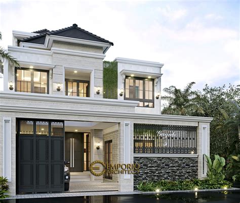 Desain Tampak Depan Dengan Pagar Rumah Klasik Modern 3 Lantai Bapak