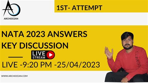 NATA 2023 1st Attempt Answers Key Discussion Live 9 20 Pm 25 04 2023