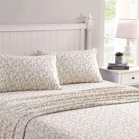 Laura Ashley Home Full Sheets Cotton Flannel Bedding Set Brushed